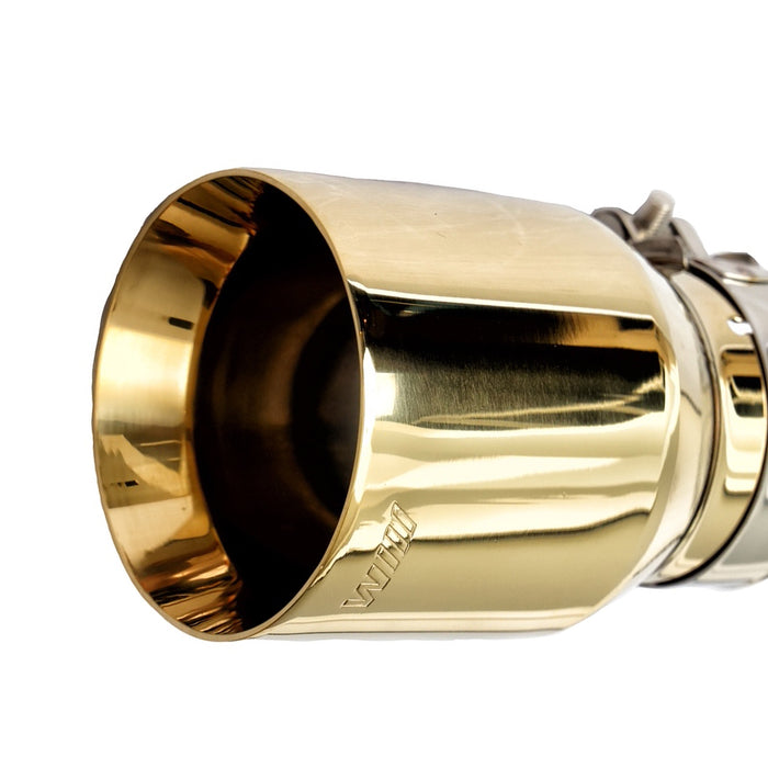 Mach-Speed Car Exhaust Tip Straight Cut Round Double Wall Miami Gold Bolt On