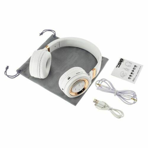 DS18 Over Ear Wireless Noise Canceling Bluetooth Headphones White Microphone
