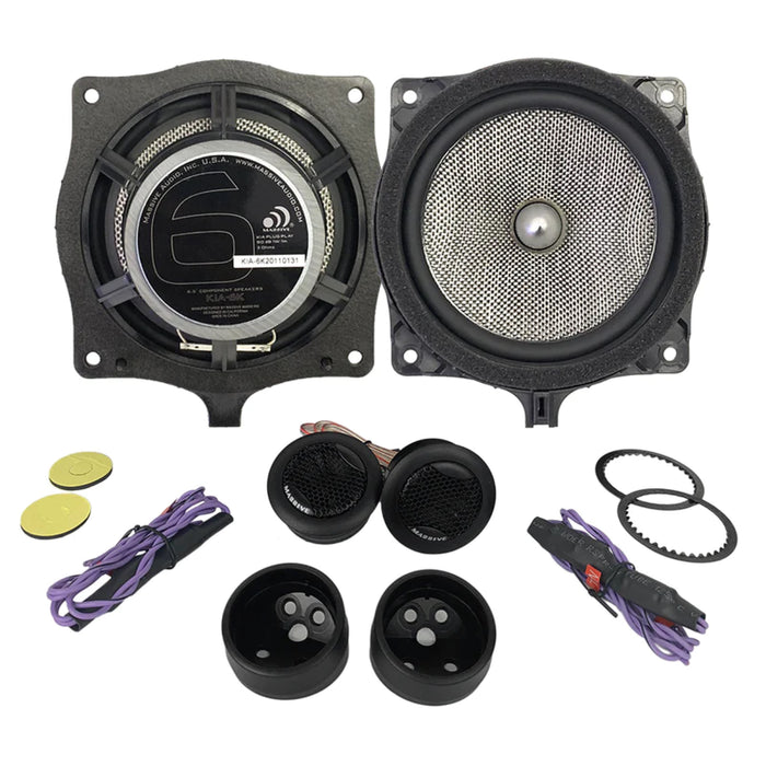 Massive Audio KIA6K 6.5" OEM Drop-in, 80 Watts RMS Component Speakers Kit