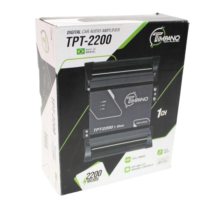 Timpano 1 Channel 2600W 1 Ohm Class D Monoblock Full Range Amplifier TPT-2200-1