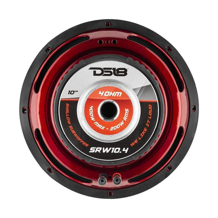 DS18 SRW10.4 10" 400 Watt 4 Ohm Single Voice Coil Shallow Subwoofer