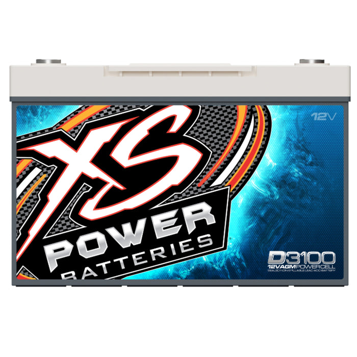 XS Power 12V BCI Group 31, 127 AH AGM Battery, 5000W Starting Battery D3100