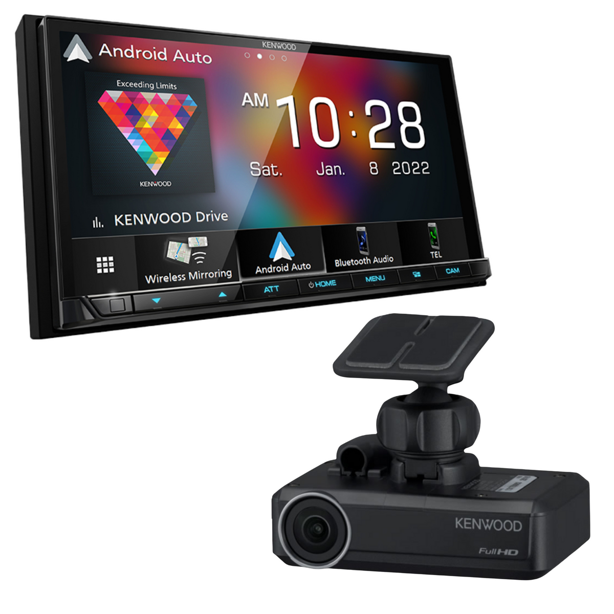 Kenwood CarPlay/Android Auto Receiver DMX9708S Plus Kenwood DRVN520 D