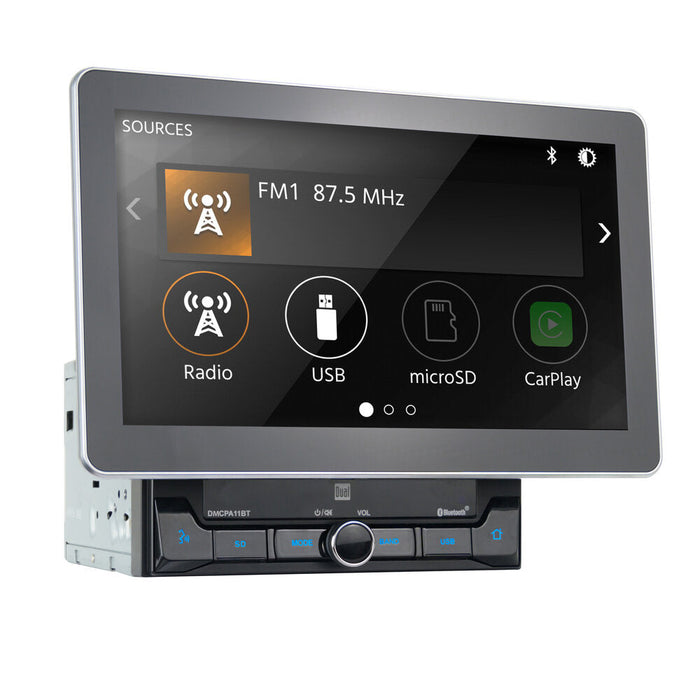 Dual DMCPA11BT 10" Touchscreen Bluetooth Apple CarPlay 2 Din Multimedia Receiver