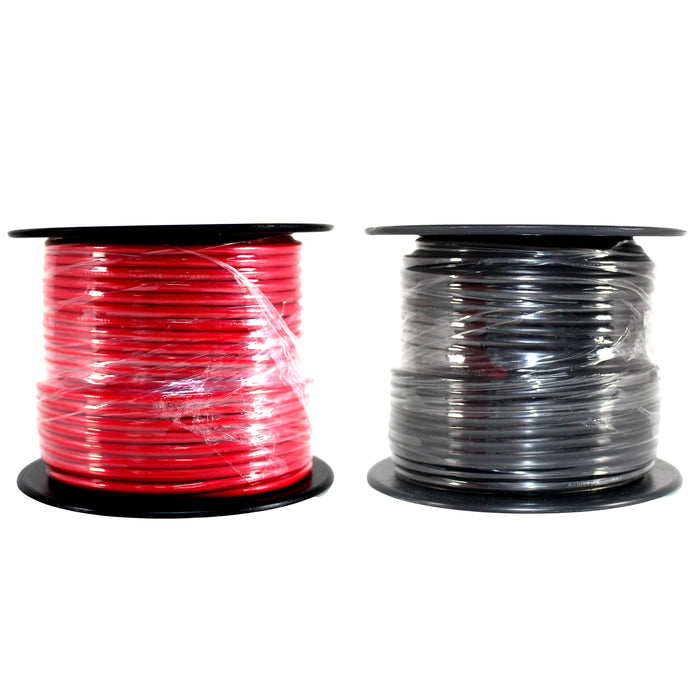 Audiopipe 2 Pack Of 14ga 100ft CCA Primary Ground Power Remote Wire Red & Black