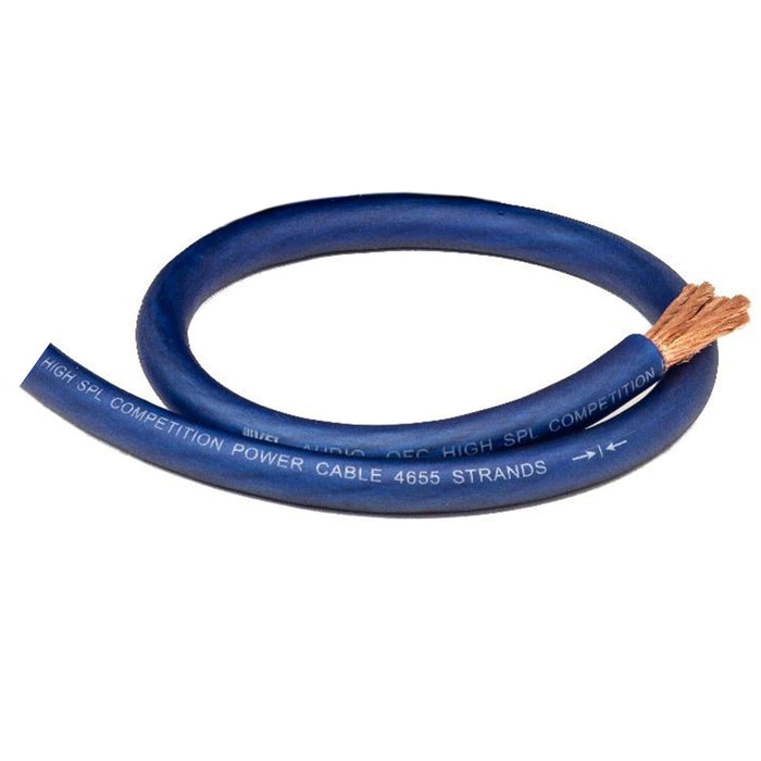 VFL 0 AWG Power Ground Wire Cable Copper American Bass 50 Ft-Blue 0G-OFC-50-BL