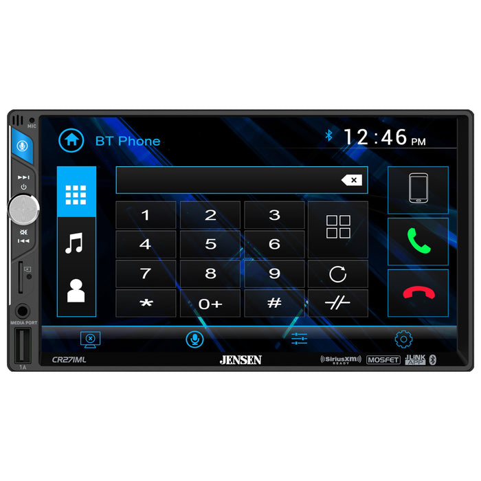 Jensen 7" Touchscreen LCD Bluetooth 2 Din Radio & Remote, SiriusXM, USB, & AUX