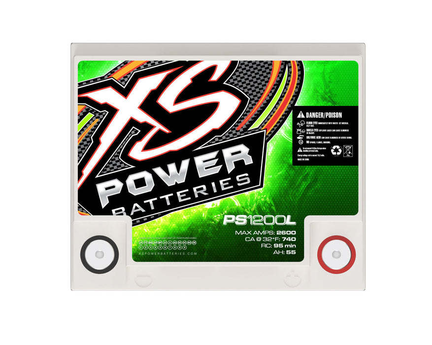 XS Power 12V Powersports Deep Cycle AGM 2600 Amps Ah 55 CA 740A 3000W PS1200L