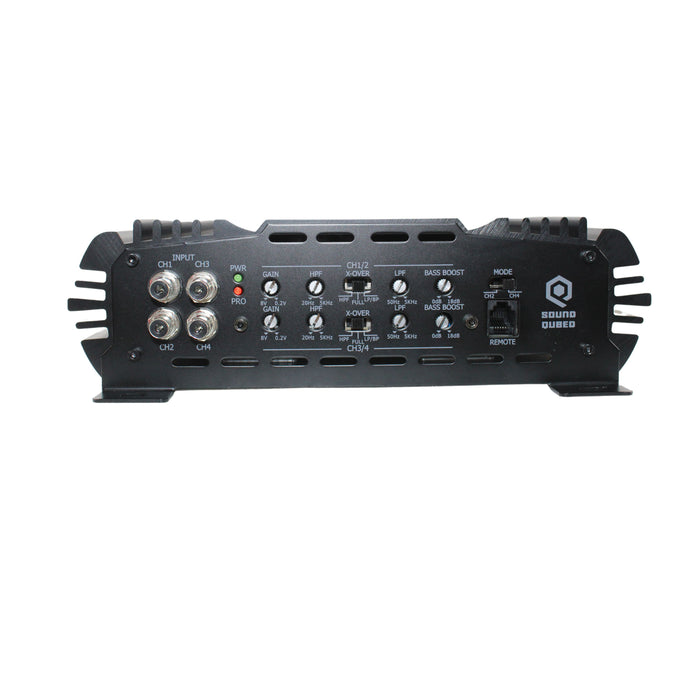SoundQubed 1000W Max Power 4 Channel Amplifier 4 Ohm Class A/B  Bass Knob Q4-150