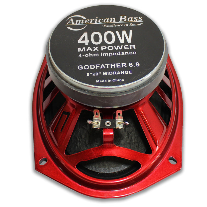 American Bass Pair of 6x9" Midrange Speakers 400 Watt 4 Ohm Godfather 6.9R