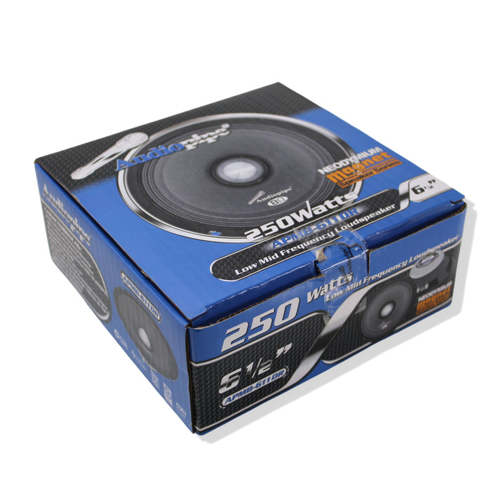 Audiopipe 6.5" Neo Mid Bass Car Audio Bullet Loud Speaker 250W 8 Ohm Black
