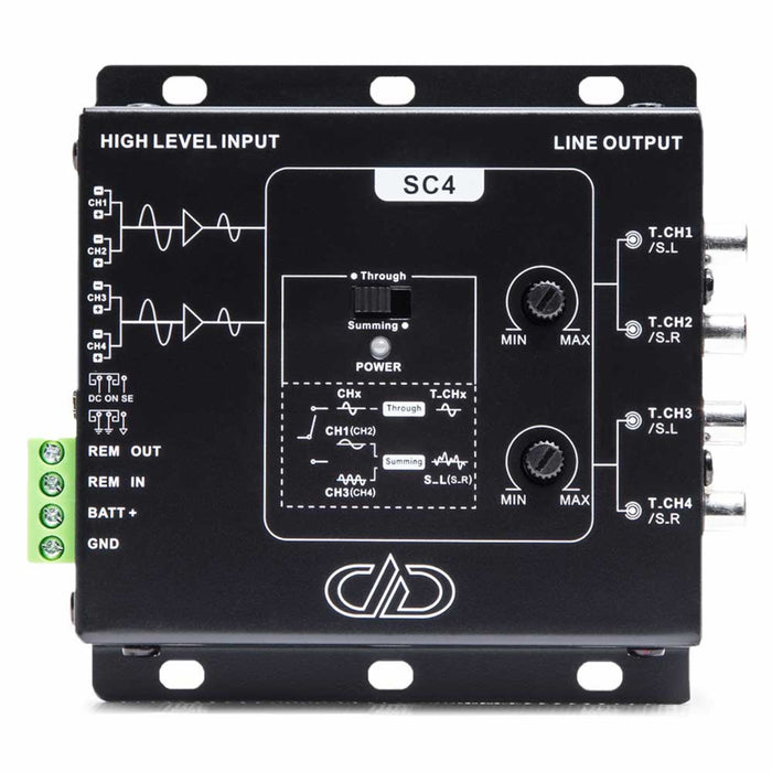 DD Audio 4-Channel Summing 10V Max Output Active Pre-Amp Signal Converter SC4a