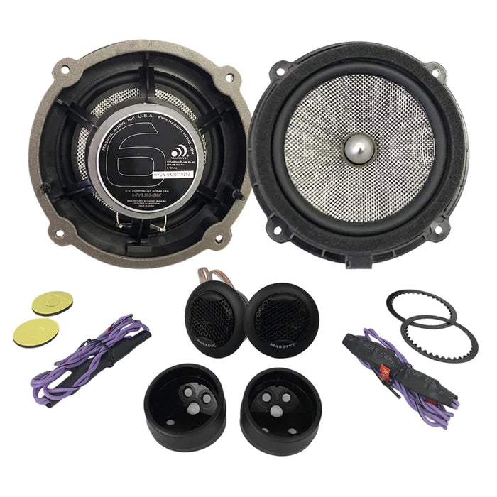 Massive Audio HYUN6K 6.5" OEM Drop-in, 80 Watts RMS Component Speakers Kit