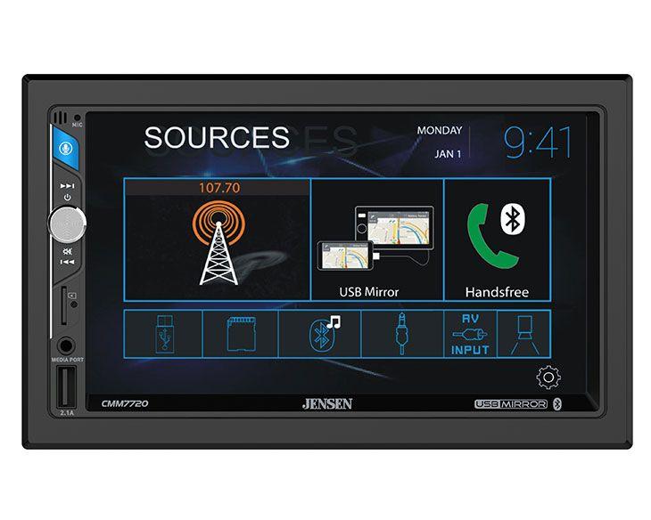 Jensen CMM7720 7" Touchscreen Bluetooth Double Din Digital Multimedia Receiver