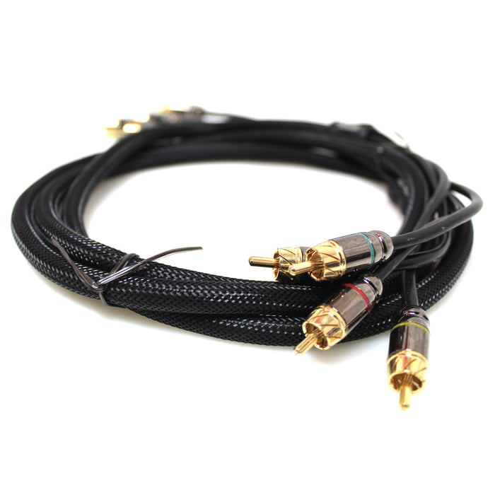 Full Tilt Audio HQ 6 Foot 4-Channel RCA Cable Gold Plated Connectors