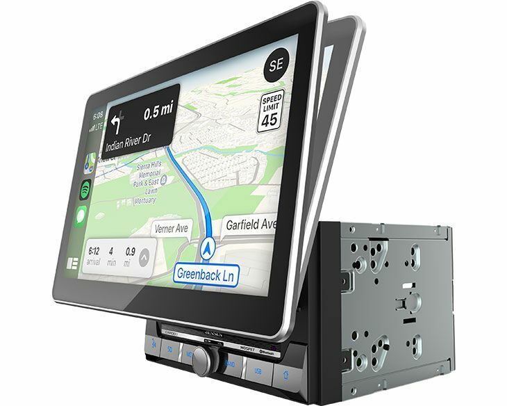 Jensen CAR1000 10" Touchscreen Bluetooth Apple CarPlay 2 Din Multimedia Receiver