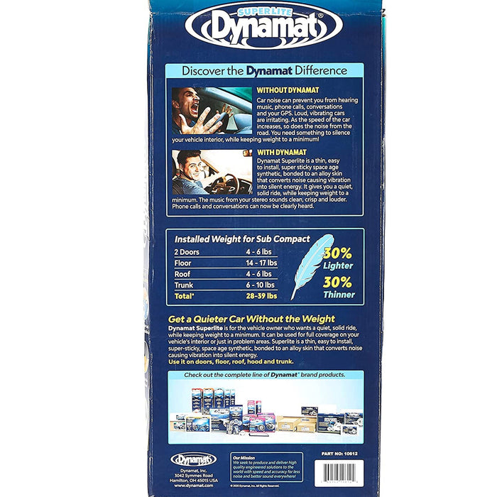 Dynamat Sound Deadening Damping SuperLite Car Audio 18x32 Sheets 3 Pack 12SQ FT
