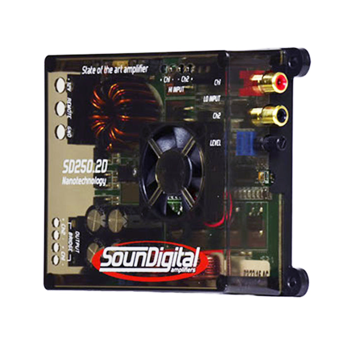 SoundDigital 2 Channel NANO Amplifier Class D Clear 250 Watts RMS SD250.2D