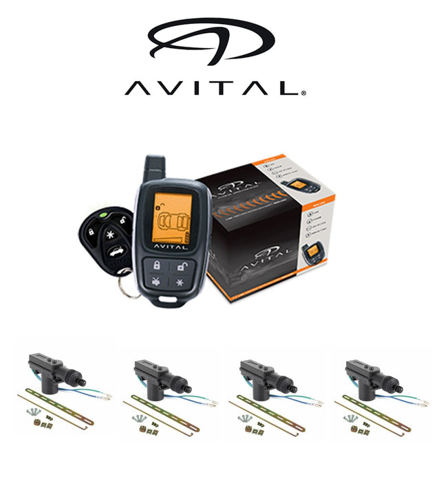 Avital 2-Way LCD Security System 1500 FT Range 2 Remotes + 4 DoorLocks 3305L