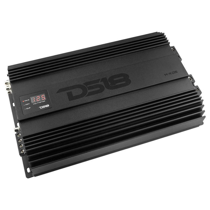 DS18 H-KO5 Hooligan Monoblock 5000W Amplifier w/ Voltmeter and Clip Indicator