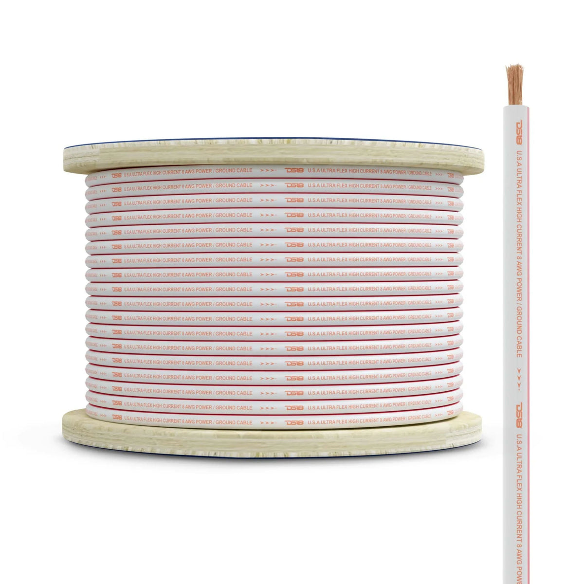 DS18 8 AWG 100 Oxygen Free Copper Marine Power/Ground Wire Red/White