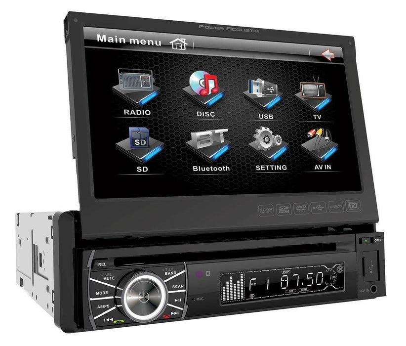 7" Flip Out Bluetooth Radio CD/DVD MP3 USB Single Din Touch Screen PTID-8920B