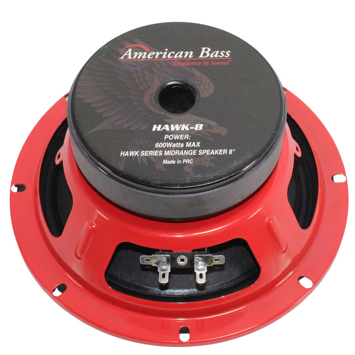 American Bass 8 Midrange Speaker 600 Watt 4 Ohm Pro Car Audio HAWK8
