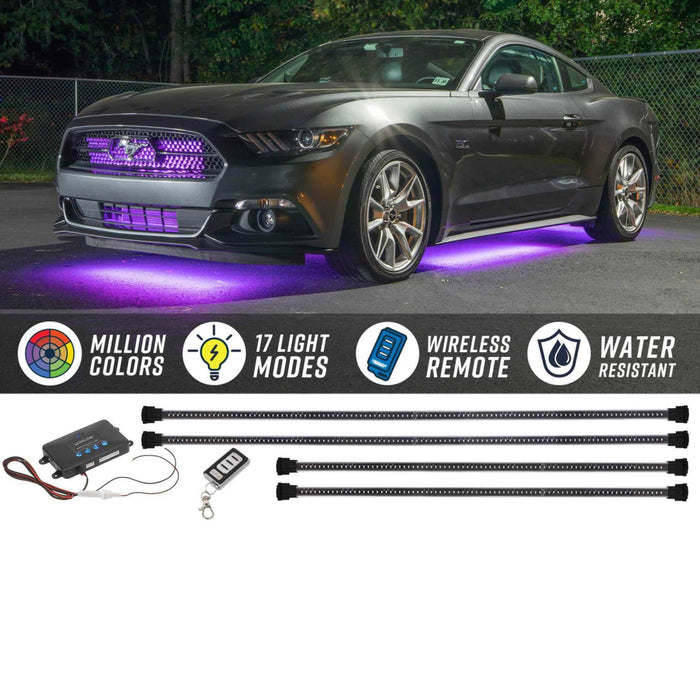 LEDGlow 4pc Million Color Wireless LED Car Underbody Kit