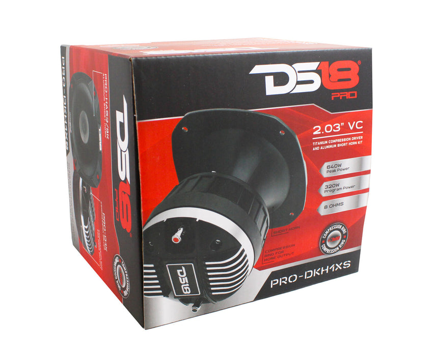 DS18 2" 640 W 8 Ohm Titanium Compression Driver & Aluminum Short Horn Kit DKH1XS