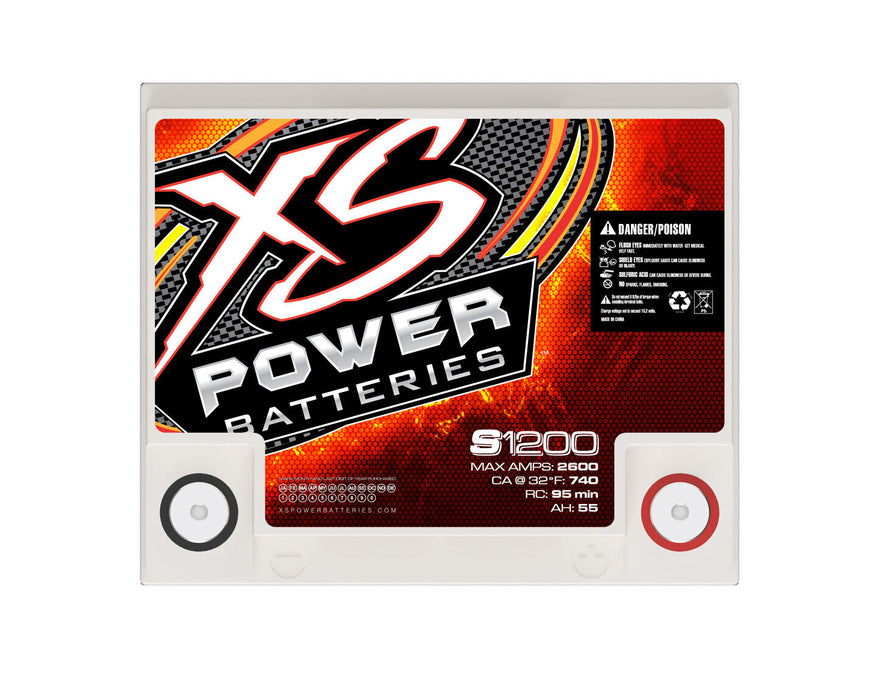 XS Power 12V 2600 Amp AGM S Series Racing Deep Cycle Starting Battery S1200