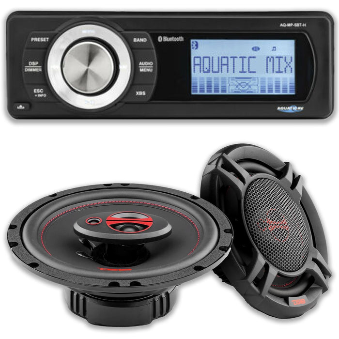 Aquatic Harley Motorcycle Bluetooth Single Din Stereo /w Free DS18 6 Speakers