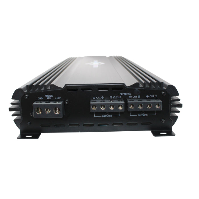 SoundQubed 1000W Max Power 4 Channel Amplifier 4 Ohm Class A/B  Bass Knob Q4-150