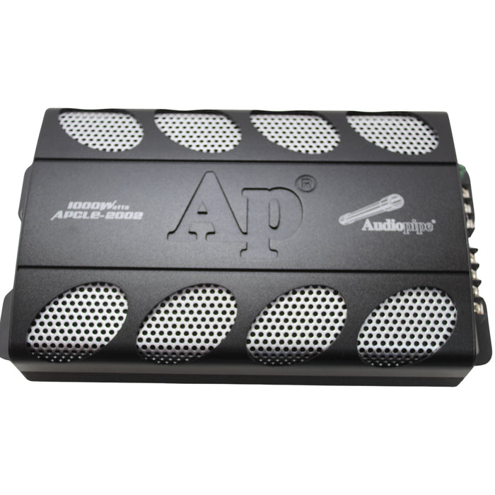 Audiopipe Dual 12" Loaded Enclosure bundle with 2 Channel Amplifier and Amp Kit