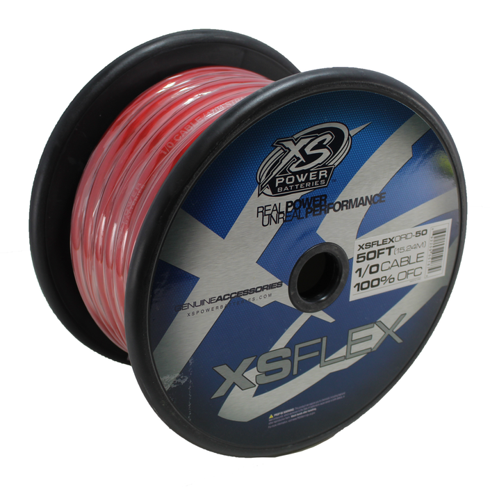 XS Power 1/0 AWG 100% Oxygen Free Copper XS Flex Power/Ground Wire Red Lot