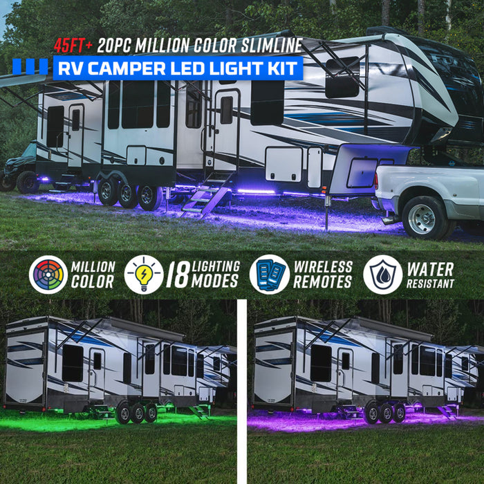 LEDGlow Million Color Slimline LED Underbody Lighting Kit For 45ft+ RV Campers