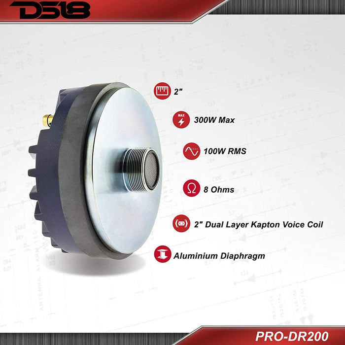 DS18 2" Pro Bolt On Compression Driver 300 Watts 8 Ohm PRO-DR200