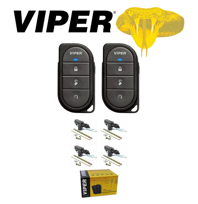 Viper 350 PLUS 1-Way Security 2 Remotes Control Center + 4 Door Locks 3105V