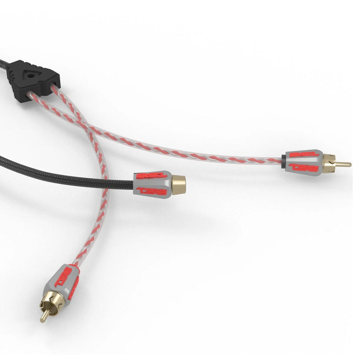 DS18 RCA Audio Y Adapter 1 Female 2 Male Jack Splitter Red HQRCA1F2M