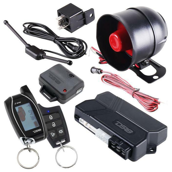Car Alarm Security System w/ Remote Start 2 Way Keyless Entry LCD & 2 Door Locks