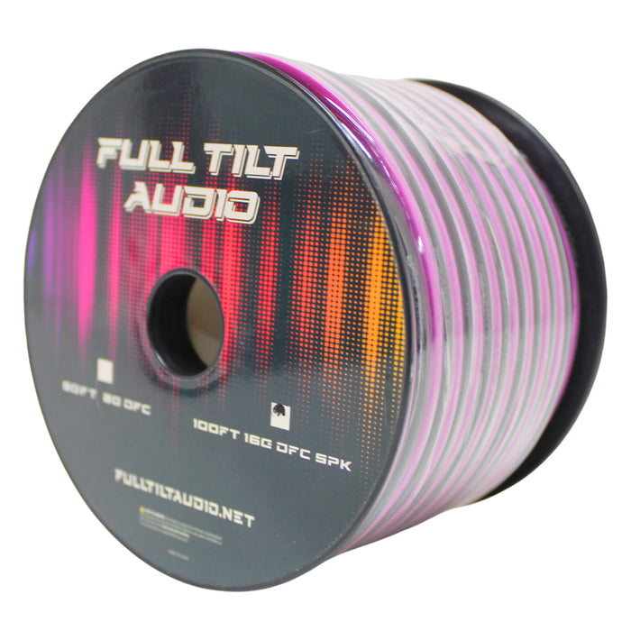 Full Tilt Audio 16GA Tinned Oxygen Free Copper Speaker Wire Pink/Black Lot