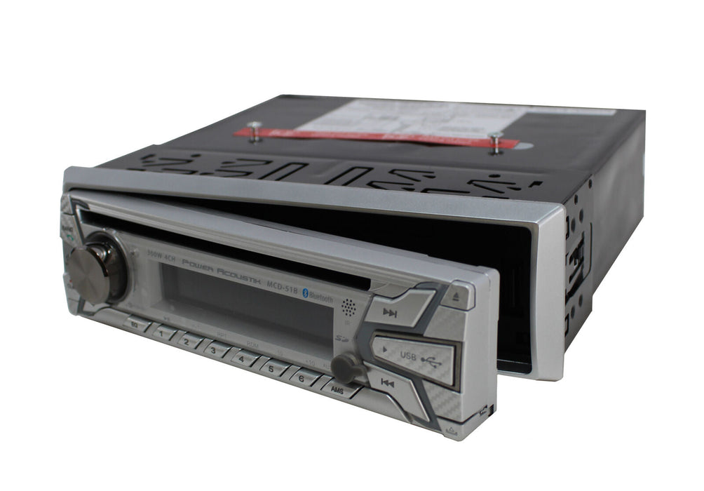 Power Acoustik 1-DIN CD/MP3 Receiver with AM/FM/32GB USB/Aux/Bluetooth MCD-51B