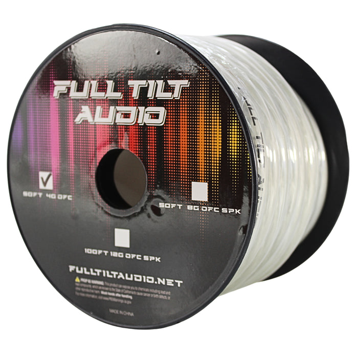 Full Tilt Audio 4GA Tinned Oxygen Free Copper Power/Ground Wire Clear Lot