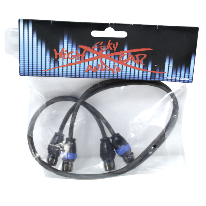 Sky High Car Audio Twisted 2-Channel Metal RCA Cable Wire 1.5 Feet