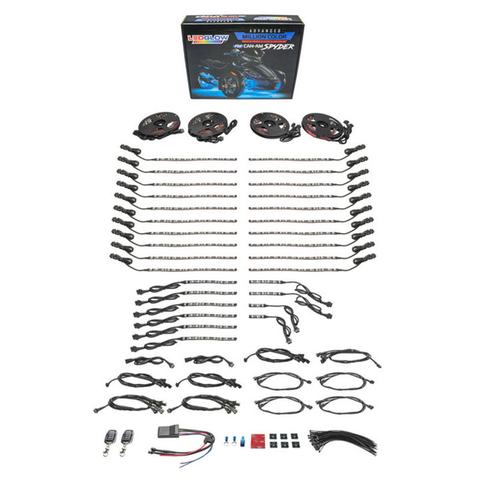 LEDGlow Advanced Million Color Led Lighting Kit For CAN-AM Spyder Bluetooth 38pc