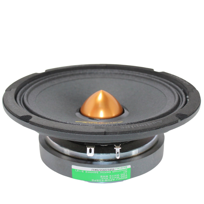 Audiopipe 6" Mid Bass Car Audio Bullet Loud Speaker 200W 4Ohm Gold