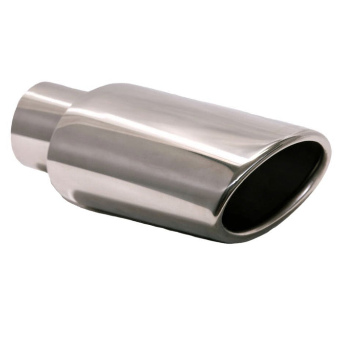 Mach-Speed Universal Exhaust Rolled Edge Slant Cut Single Wall Stainless Steel