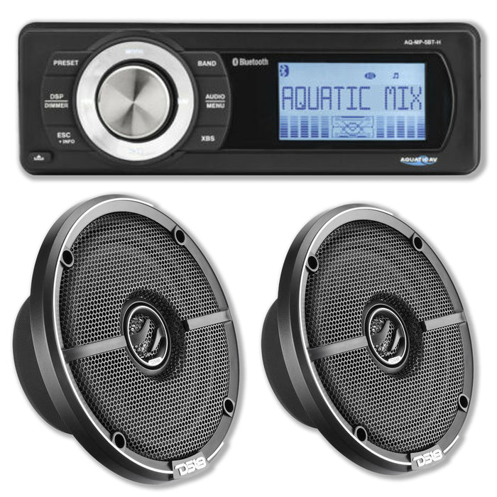 Aquatic Harley Motorcycle Single Din Bluetooth Stereo /w Free DS18 6 Speakers