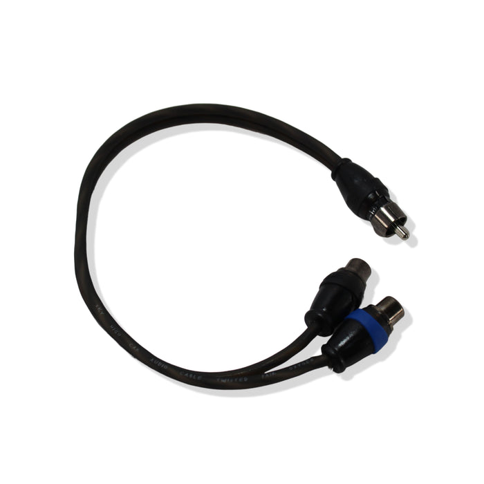 Sky High Car Audio Metal 1ft RCA Twisted Y Splitter OFC 1 Male 2 Female