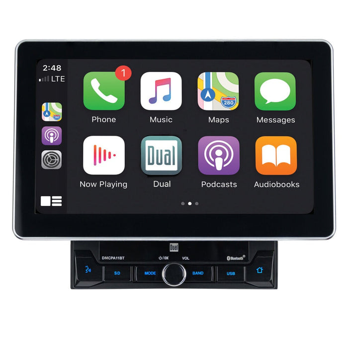 Dual DMCPA11BT 10" Touchscreen Bluetooth Apple CarPlay 2 Din Multimedia Receiver