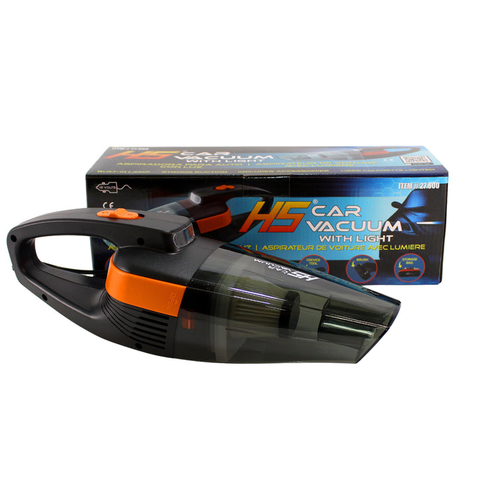 Portable Car Auto Vacuum Handheld 12V with LED Light & Travel Bag